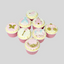 FMM Fairytale motifs cutter set and icing examples on top of cupcakes

