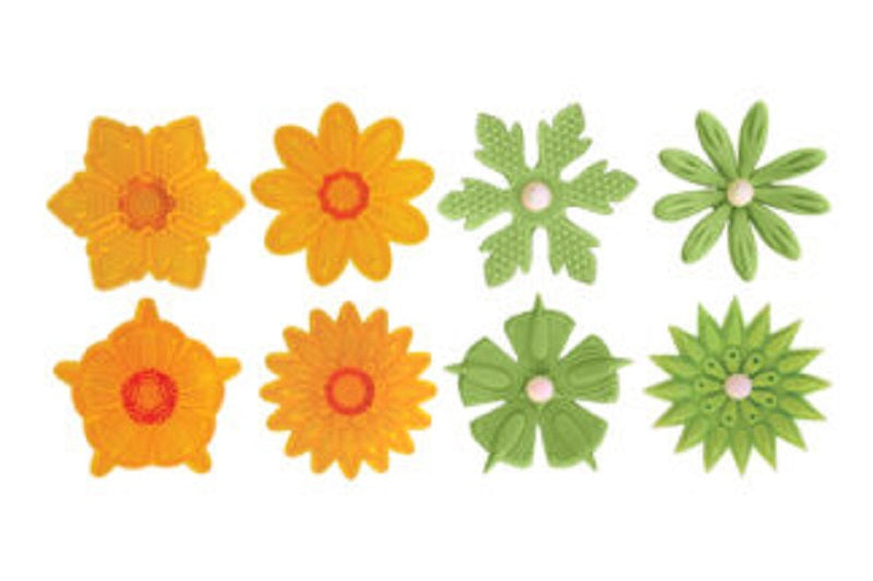 Fantasy flower cutter Set 1, photo shows cutters and example of finished flowers, cutters sold separately