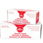 Box of disposable pastry bags with red and white design on a white background