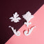 Examples of finished baroque gumpaste shapes for cakes
