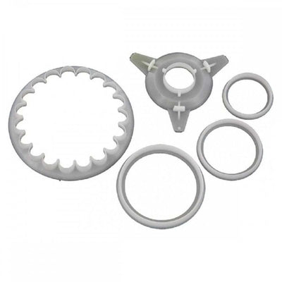 A set of white plastic frill cutters by FMM sugarcraft