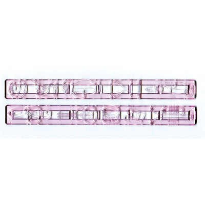 Two pink fondant cutting tools on a white background made by FMM
