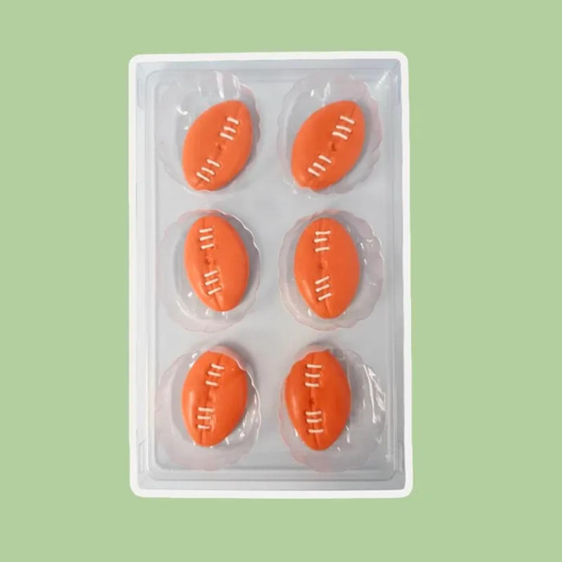 Rugby Football Sports ball SUGAR DECORATIONS 6 PIECE PACK