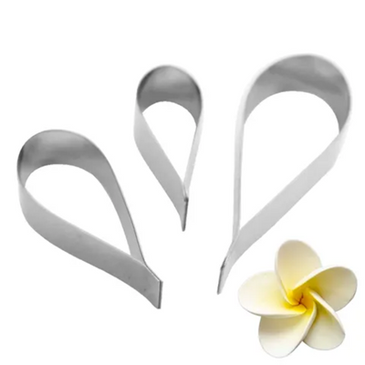 Frangipani flower petal cutters set of 3