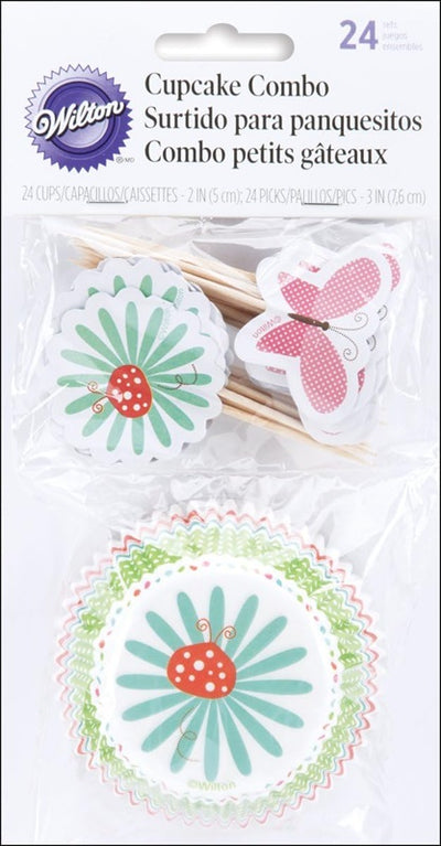 Butterfly and flowers cupcake papers and pick set (24)