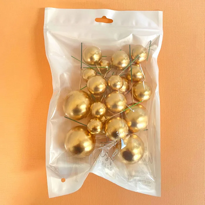 Gold foam ball deco toppers 20 pieces