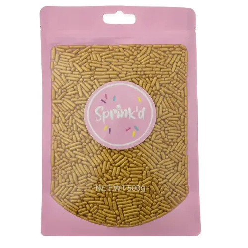 Gold metallic hail jimmies sprinkles 500g BULK