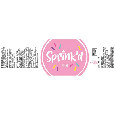 Gold balls and rods sprinkles Metallic mix 60g Information Label