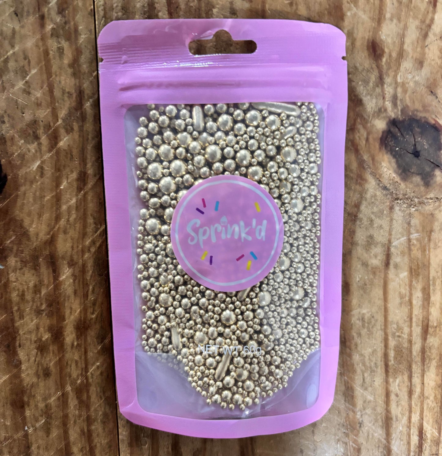 Gold balls and rods sprinkles Metallic mix 60g