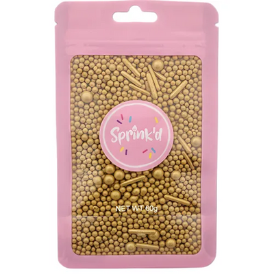 Gold balls and rods sprinkles Metallic mix 60g