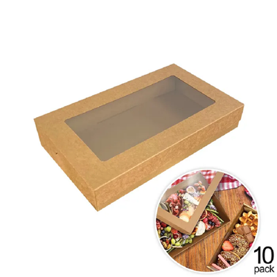 Grazing Box with clear window pack of 10 brown boxes SMALL
