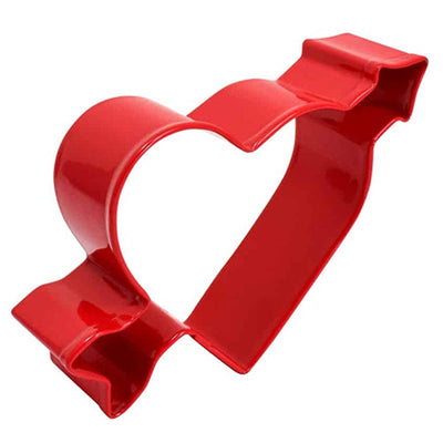 Heart with arrow red metal cookie cutter