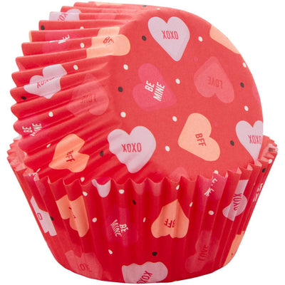 Conversation Hearts standard cupcake papers 75 pack
