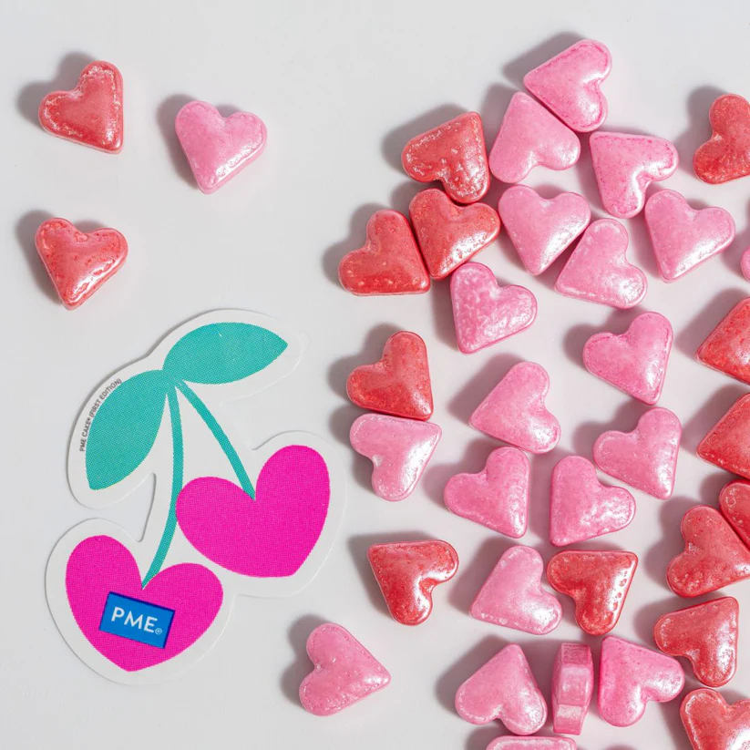 PME Pink heart-shaped cupcake candies
