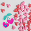 PME Pink heart-shaped cupcake candies