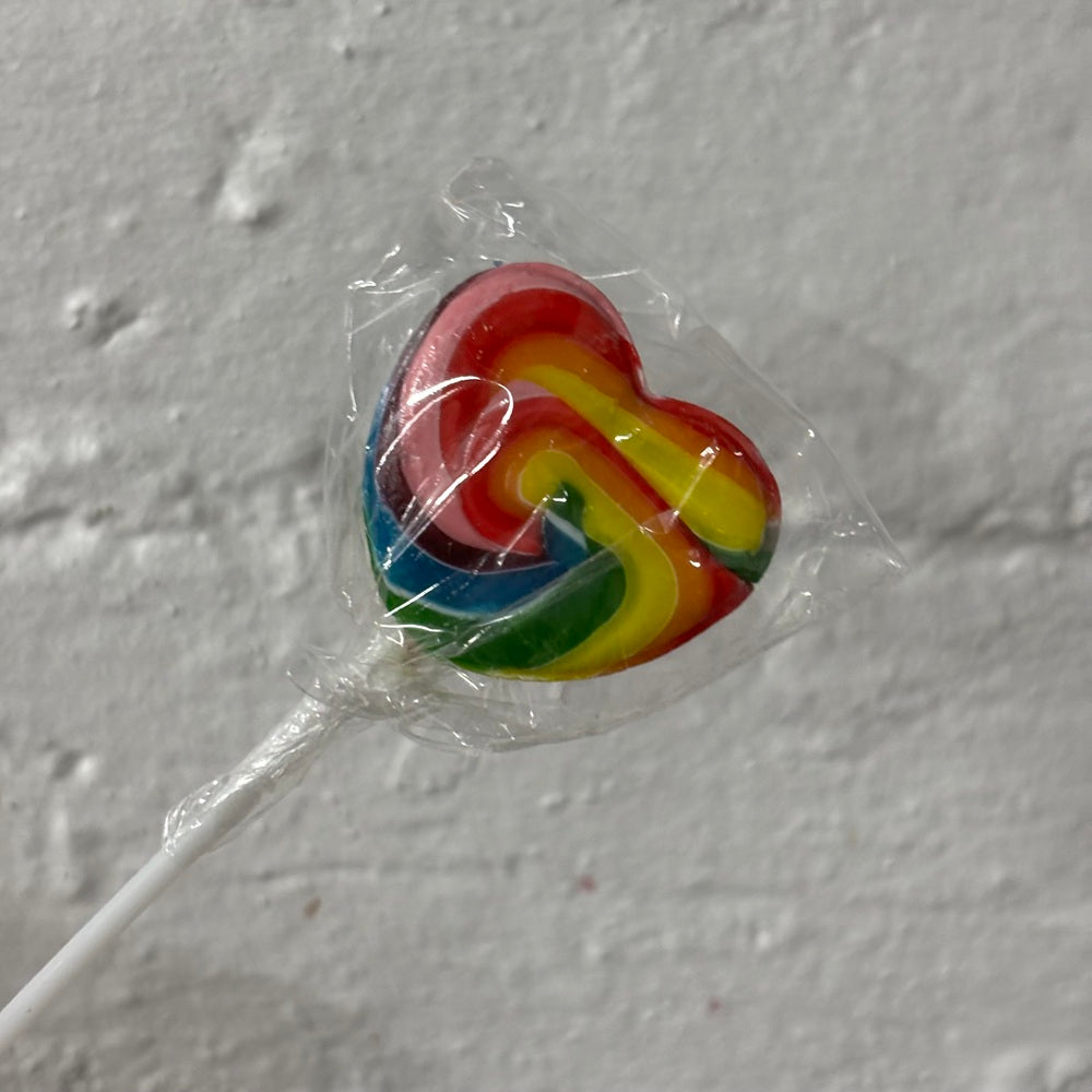 Heart Rainbow Swirly lollipop (great for drip cakes)