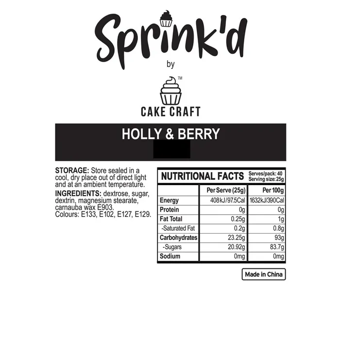 500g bulk Holly and berries mix Christmas Sprinkles