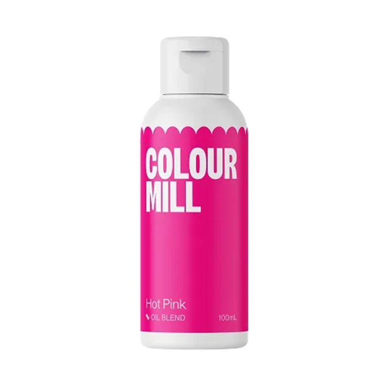 Bottle of Colour Mill Hot Pink oil blend on a white background