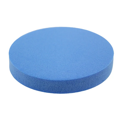 a blue circular foam pad. For icing flower making