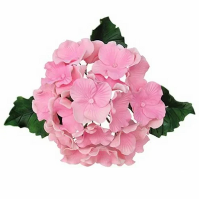flower icing spray of pink hydrangeas