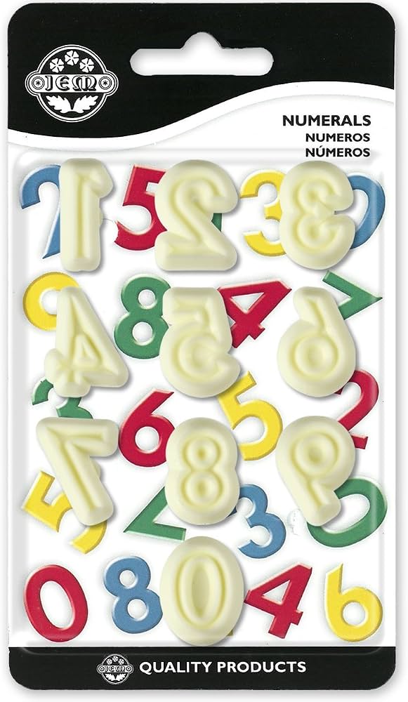 0 to 9 numerals number cutter set by Jem 19mm