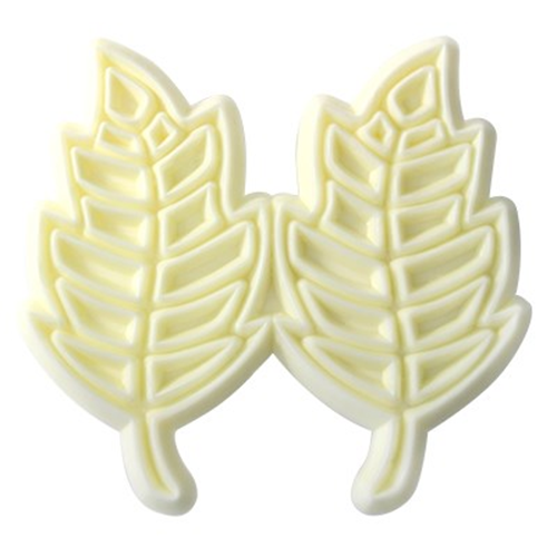 2 filigree leaf plastic cutters for gumpaste icing