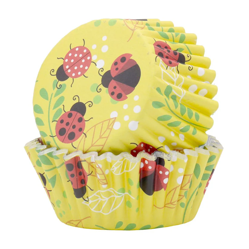 Ladybug Ladybird foiled lined standard cupcake papers
