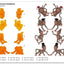 Set of eight yellow icing cutters in the shape of monkeys, with varying sizes listed on the packaging. Shown alongside an icing example