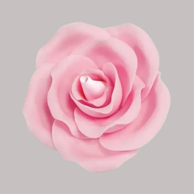 Large pink single Rose icing flower