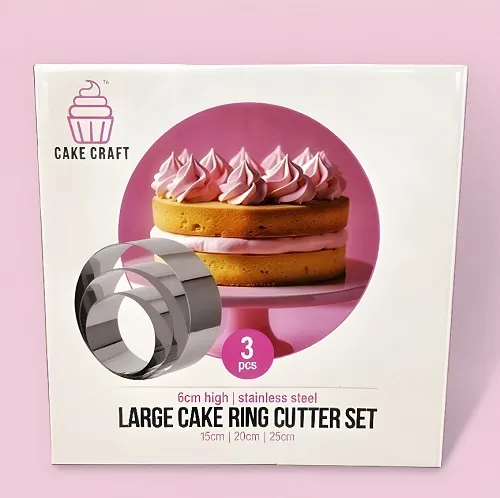 Cake and pastry cutting ring set Large