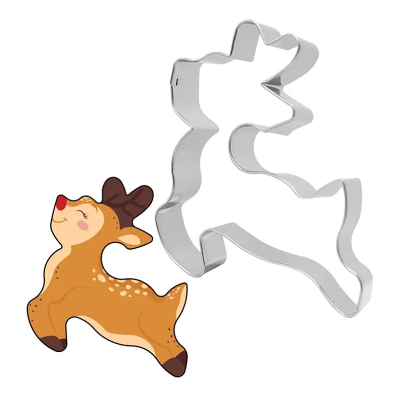 Leaping Reindeer with antlers Cookie Cutter
