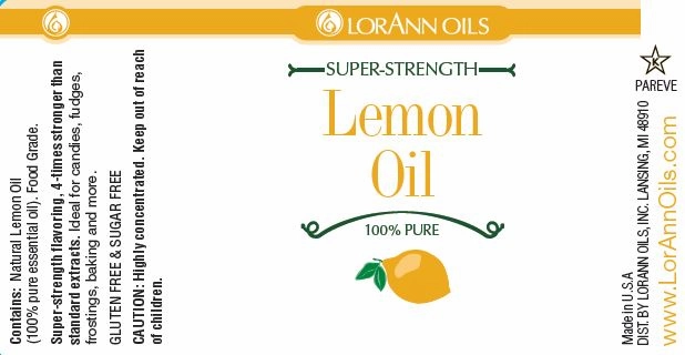 Loránn Oils Lemon Oil label with lemon illustration on a white background