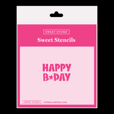 Lettering Happy Birthday Star Stencil by Sweet Sticks