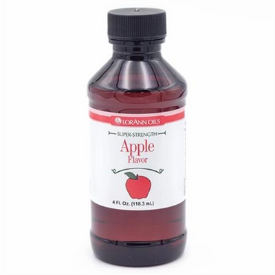 Bottle of LorAnn Oils Super-Strength Apple Flavor on a white background