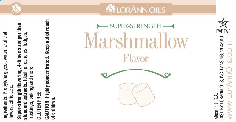 LorAnn Oils Super-Strength Marshmallow Flavour label with marshmallow illustration and branding.