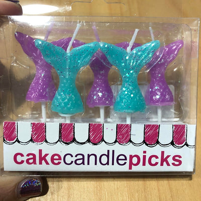 Glitter Mermaid Tail Set of 5 Pick Candles