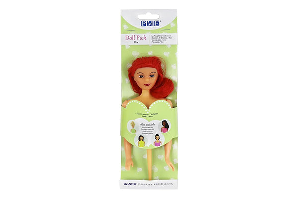 Doll pick Mia Red hair for dolly varden cake by PME