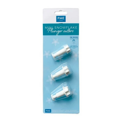 PME mini snowflake plunger cutters in packaging on a white background