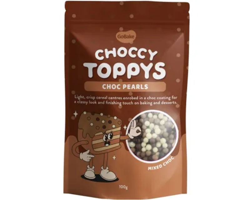 Choccy Toppys Mixed Dark Milk & White Chocolate Pearls 100G