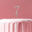 Silver metal numeral 7 cake topper pick