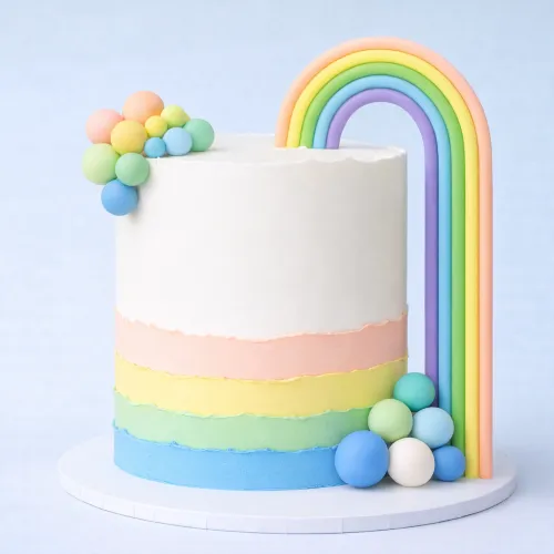 Pastel Rainbow cake topper