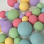 Pastel colours foam ball deco toppers 32 pieces