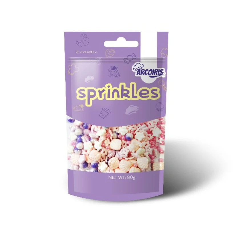 pastel coloured sea themed sprinkles by arcoiris in package