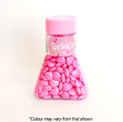 Pastel Pink Hearts 7mm sprinkles 100g by sprinkd