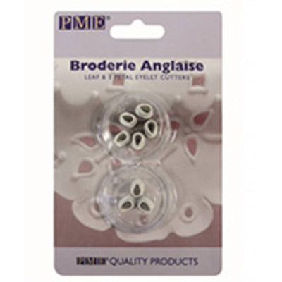 Broderie Anglaise Leaf and 3 petal eyelet set
