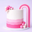 Pink Rainbow cake topper