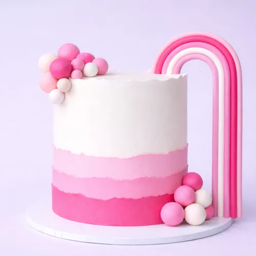 Pink Rainbow cake topper
