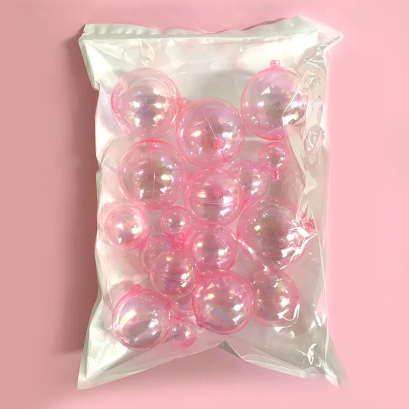 Irridescent Pink ball deco toppers 20 pieces