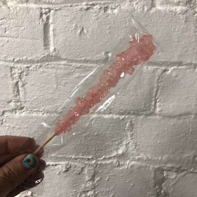 Rock Candy lollipop Long wooden stick Pink sugar