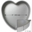 8 inch heart shape cake pan with measurements on photo